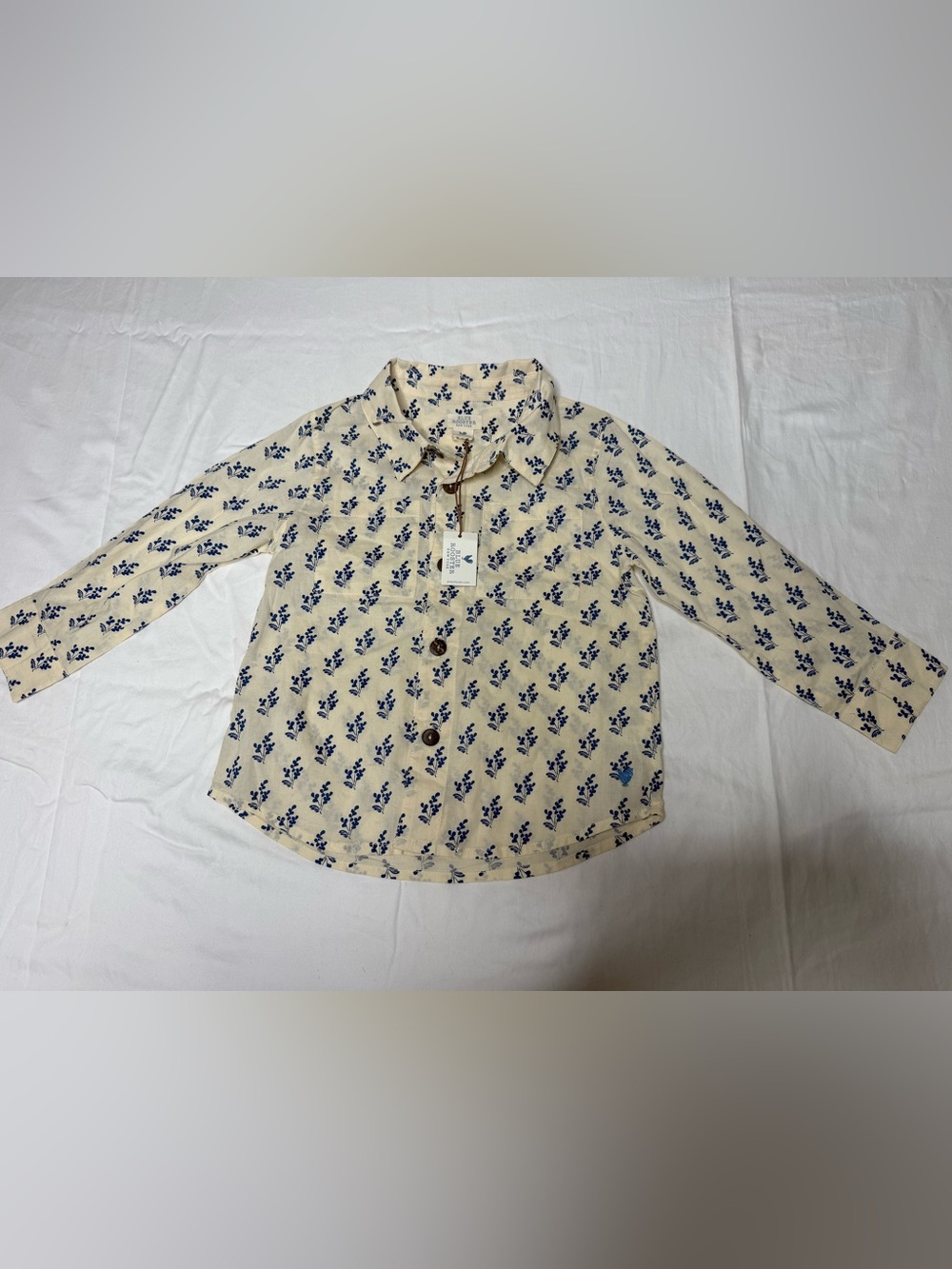 Blue Rooster New York Boys 4Y Floral Button Down Shirt NWT Cotton